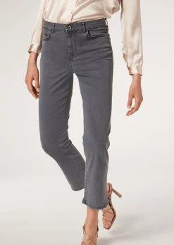 Jeans^Calzedonia Eco Light Denim Cropped Flared Jeans 4818 - Grey Denim