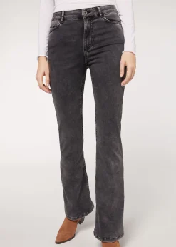 Jeans^Calzedonia Flared Jeans 4597 - Washed Acid Grey