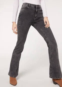 Jeans^Calzedonia Flared Jeans 4597 - Washed Acid Grey