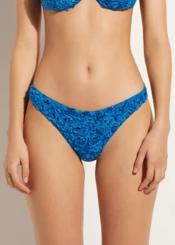 Bikini^Calzedonia Floral Bikini Bottoms Parigi 699C - Blue Roses