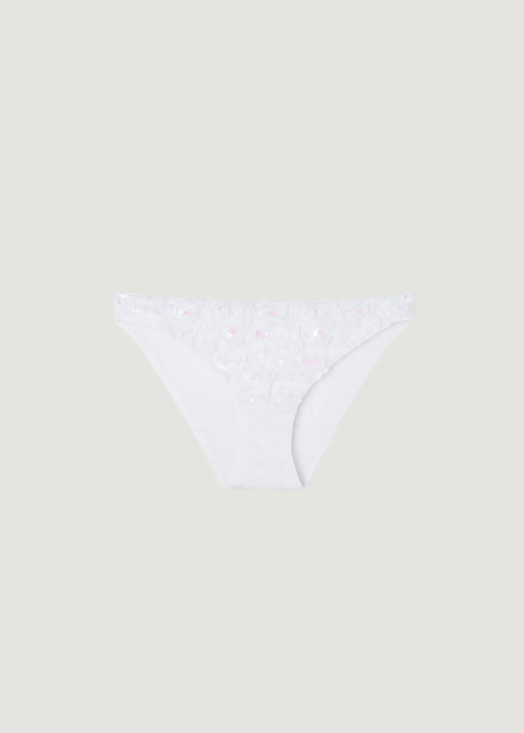 Bikini^Calzedonia Floral Bikini Bottoms Parigi 709C - White Roses