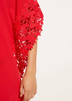 Beachwear^Calzedonia Floral Macrame Lace Kaftan 645C - Summer Red