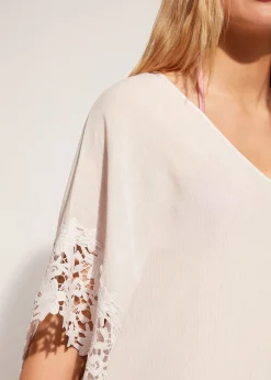 Beachwear^Calzedonia Floral Macrame Lace Kaftan 471C - Natural Ecru