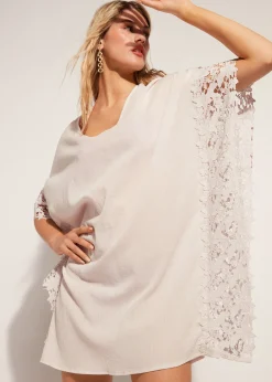 Beachwear^Calzedonia Floral Macrame Lace Kaftan 471C - Natural Ecru