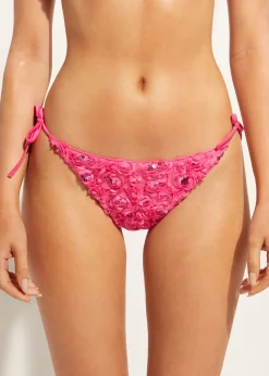 Bikini^Calzedonia Floral Tie Bikini Bottoms Parigi 710C - Pink Roses