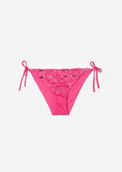Bikini^Calzedonia Floral Tie Bikini Bottoms Parigi 710C - Pink Roses