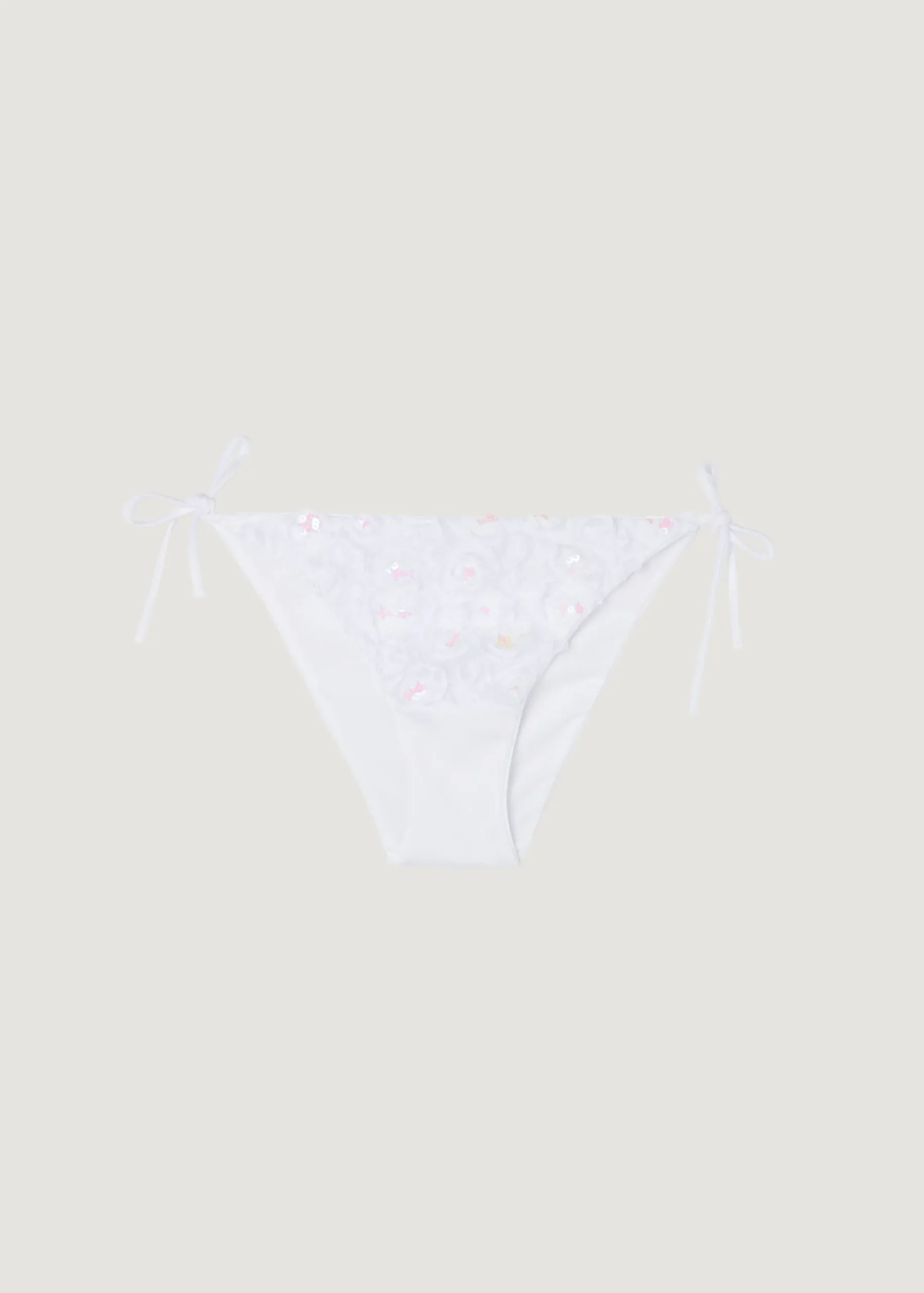 Bikini^Calzedonia Floral Tie Bikini Bottoms Parigi 709C - White Roses