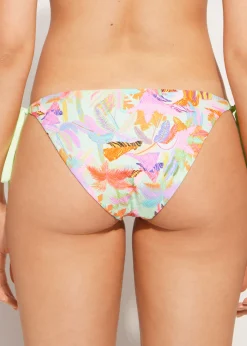 Bikini^Calzedonia Foliage Bow Bikini Bottoms Tahiti 637C - Neon Jungle