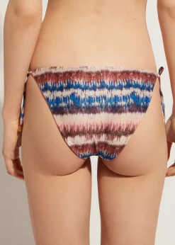 Bikini^Calzedonia Formentera Tie-Dye Bow Bikini Bottoms 689C - Tie Dye Lame