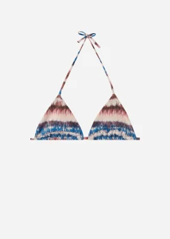 Bikini^Calzedonia Formentera Triangle Bikini Top With Removable Padding 689C - Tie Dye Lame
