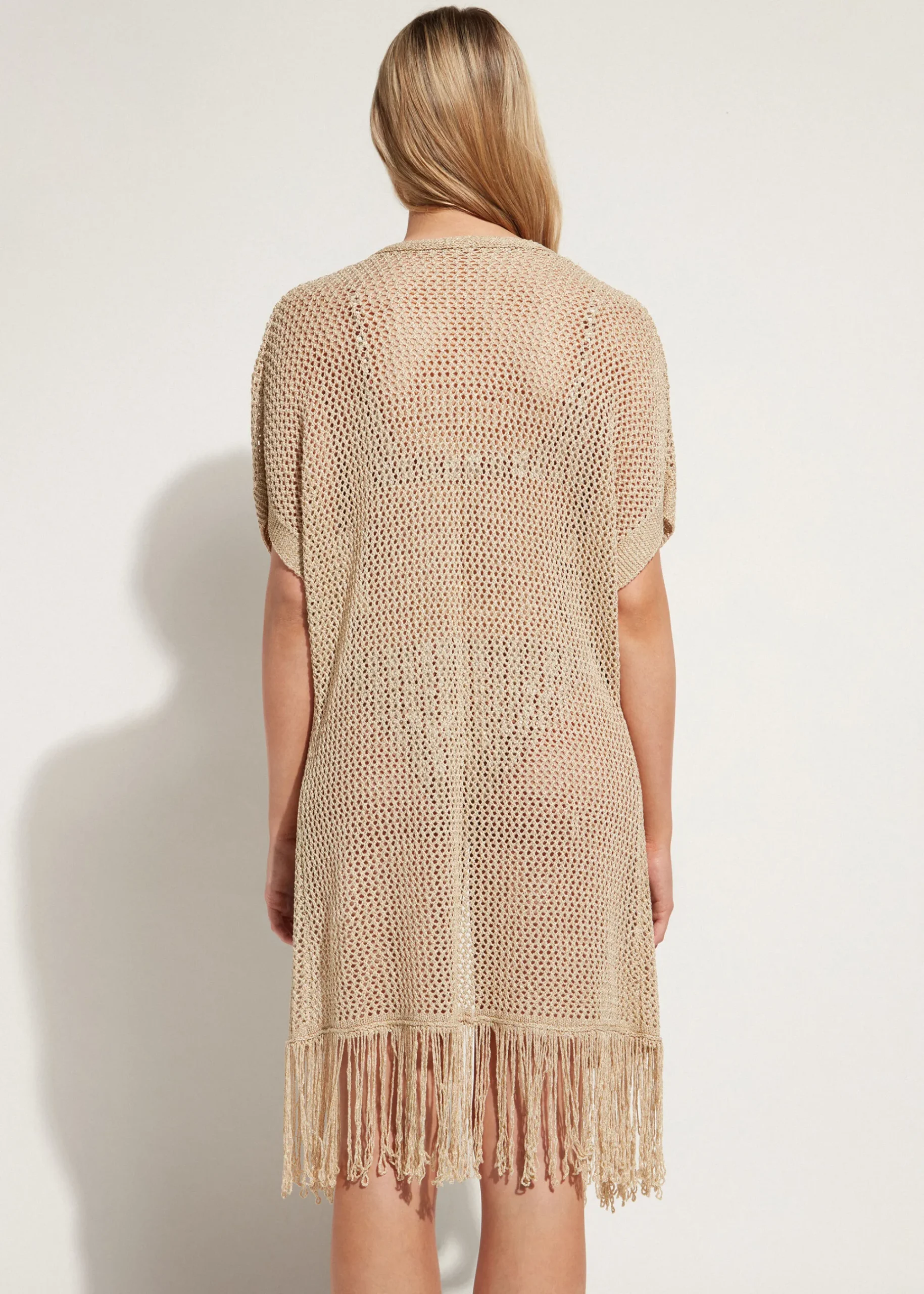 Beachwear^Calzedonia Fringed Gold Mesh Gilet 560C - Gold