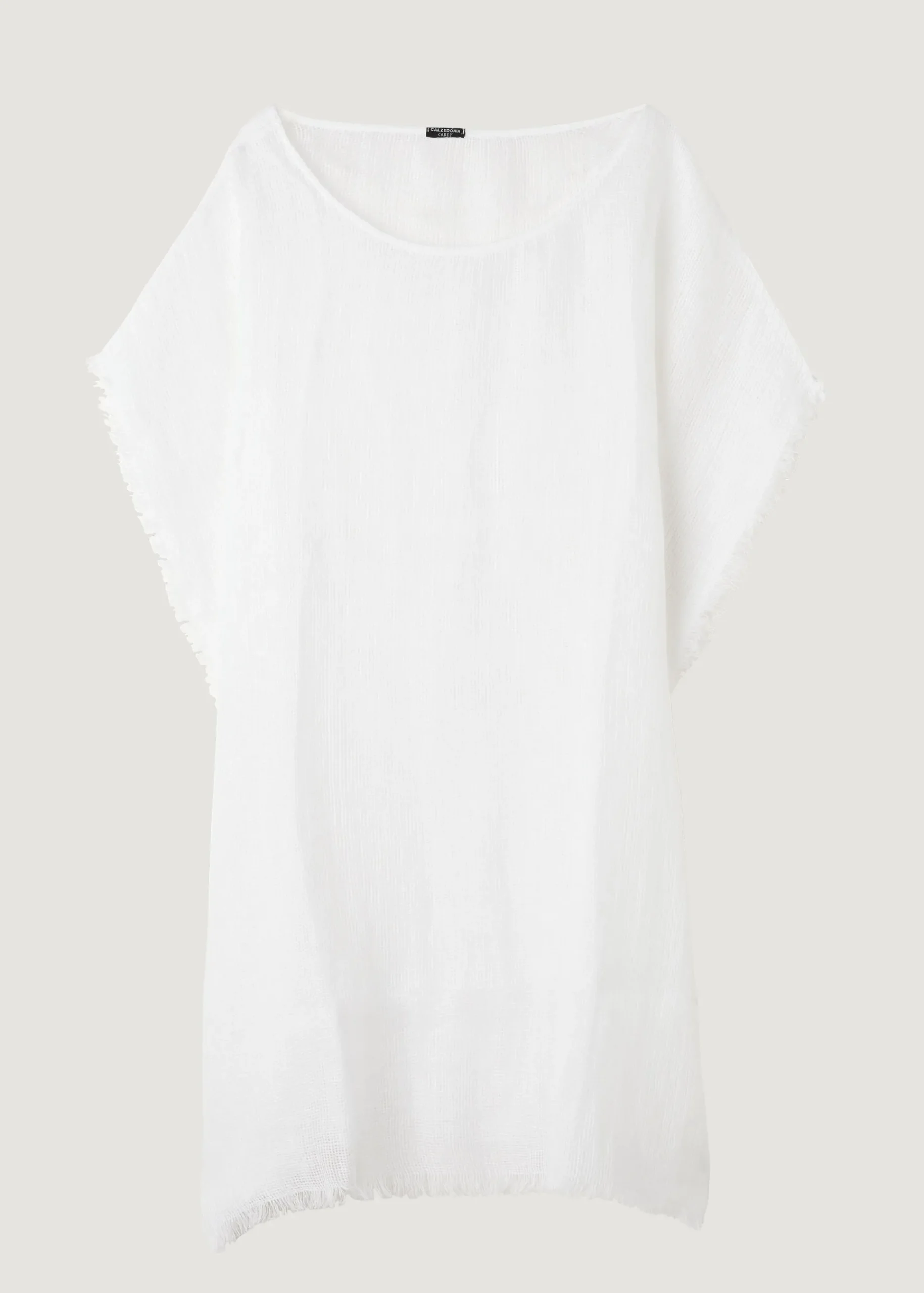 Beachwear^Calzedonia Fringed Linen Mesh Kaftan 01 - White