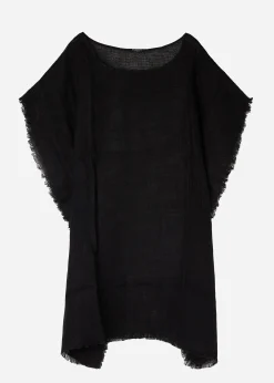 Beachwear^Calzedonia Fringed Linen Mesh Kaftan 06 - Black