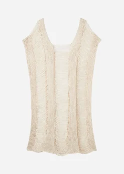 Beachwear^Calzedonia Fringed Short Kaftan 471C - Natural Ecru