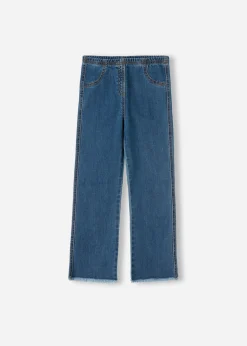 Leggings^Calzedonia Girls' Cropped Flared Denim Leggings 3210 - Blue Denim