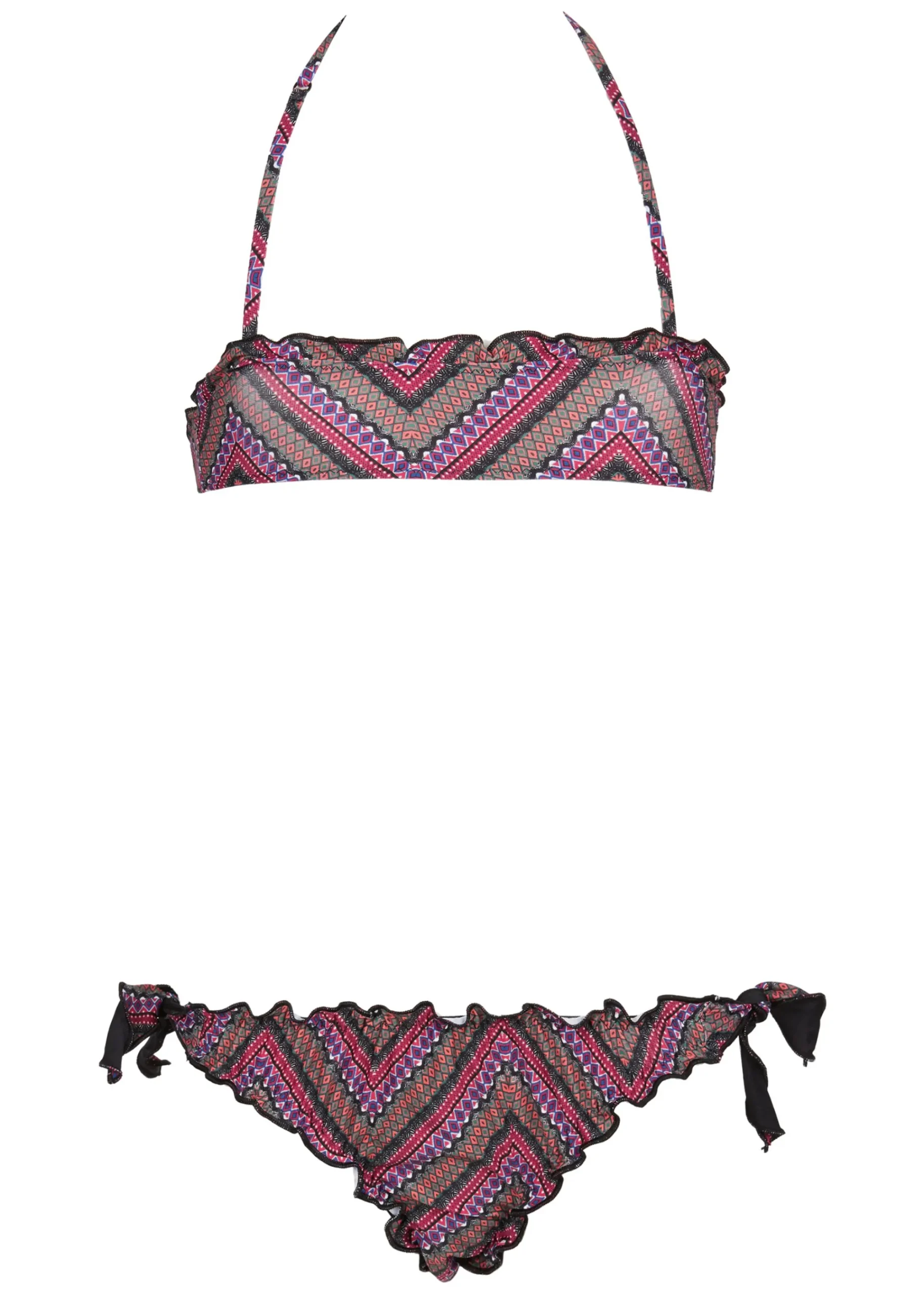 Swimwear And Bikinis^Calzedonia Girls' Dorothy Mini Me Bikini 195C - Black Ethnic Herringbone