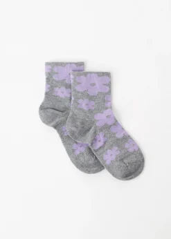 Short Socks^Calzedonia Girls' Floral Short Socks 9746 - Fiori Grigio