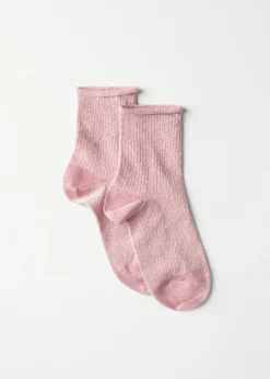 Short Socks^Calzedonia Girls' Glitter Short Socks 9750 - Pink Glitter