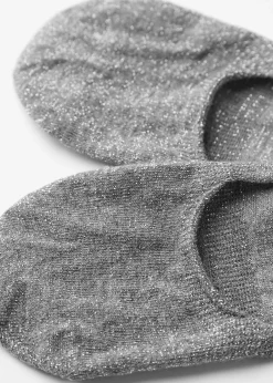 Invisible^Calzedonia Glitter Cotton Invisible Socks 5633 - Grey Glitter