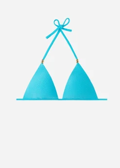 Bikini^Calzedonia Graduated Padded Triangle Bikini Top Casablanca 629C - Turquoise Green 3D