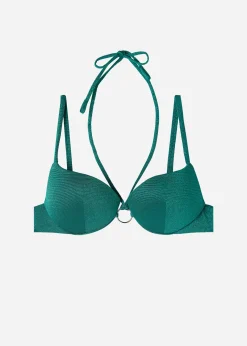 Bikini^Calzedonia Graduated Push-Up Bikini Top Hollywood 651C - Shiny Green