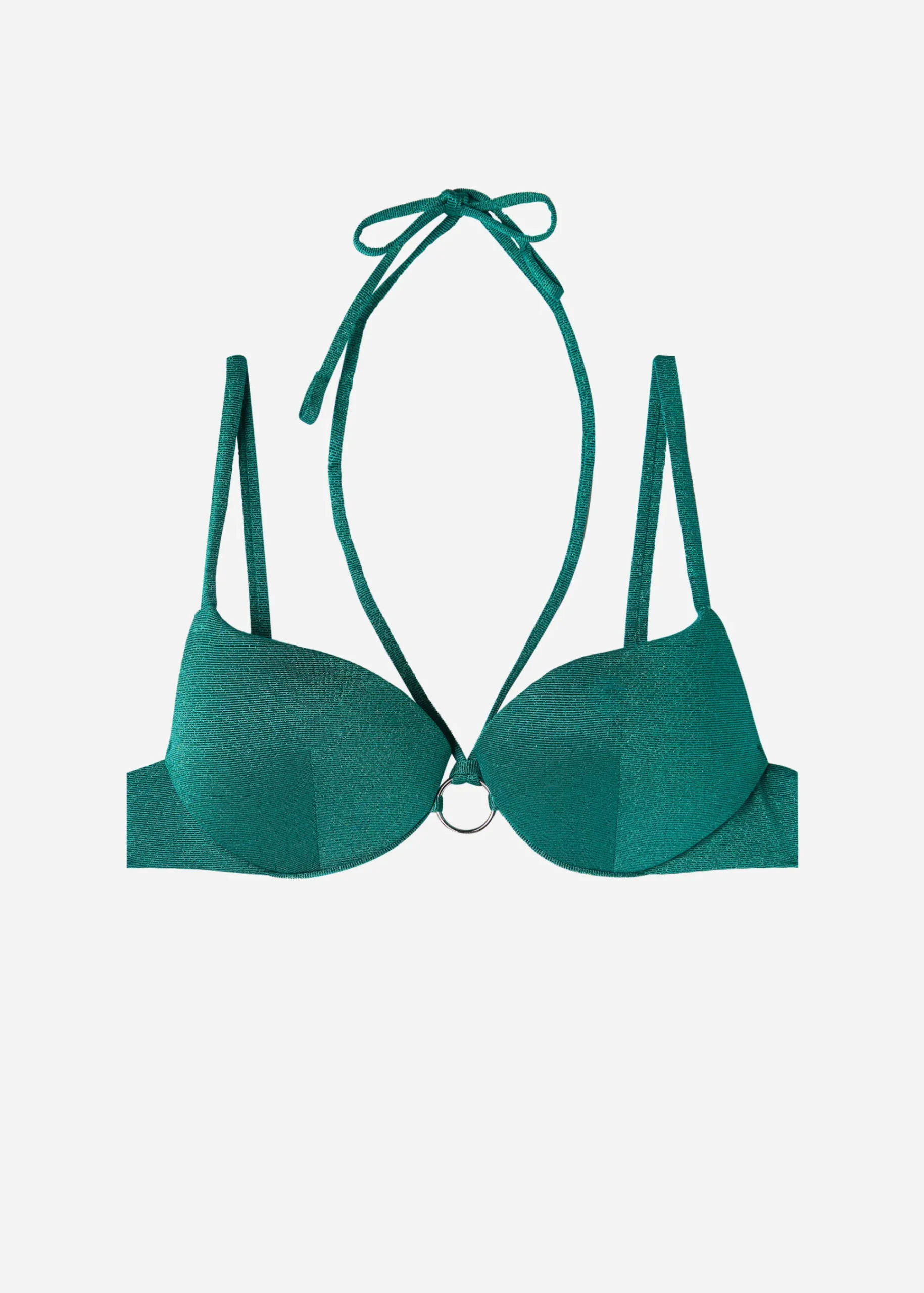 Bikini^Calzedonia Graduated Push-Up Bikini Top Hollywood 651C - Shiny Green