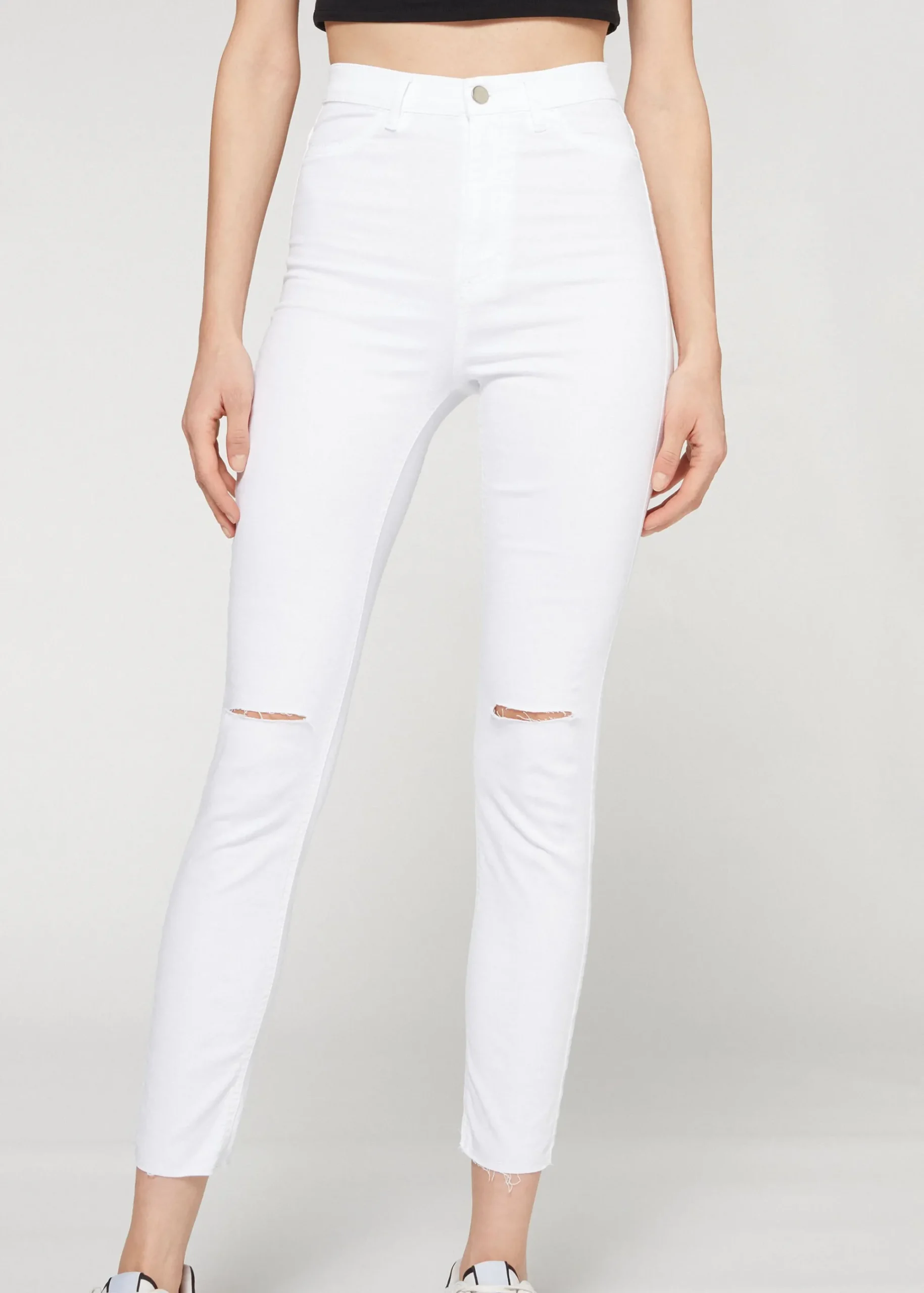 Jeans^Calzedonia High Waist Skinny Jeans 3465 - White Denim