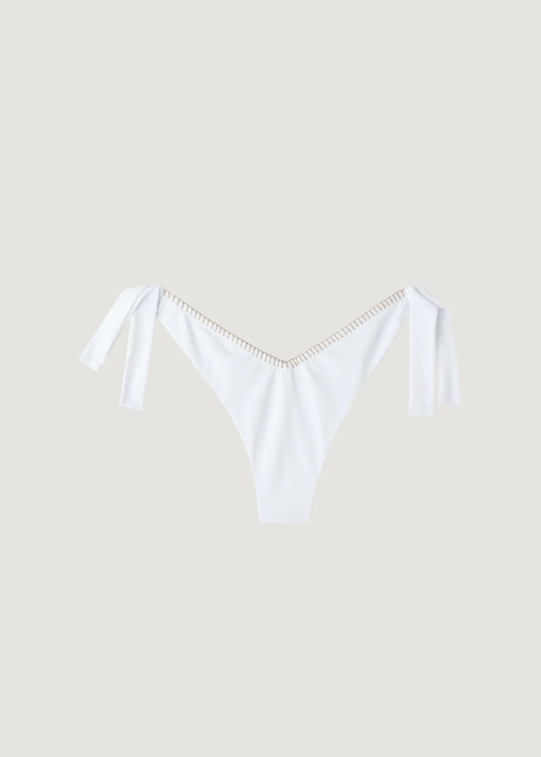 Bikini^Calzedonia High-Leg V-Cut Brazilian Bikini Bottoms Mumbai 618C - White/Light Beige
