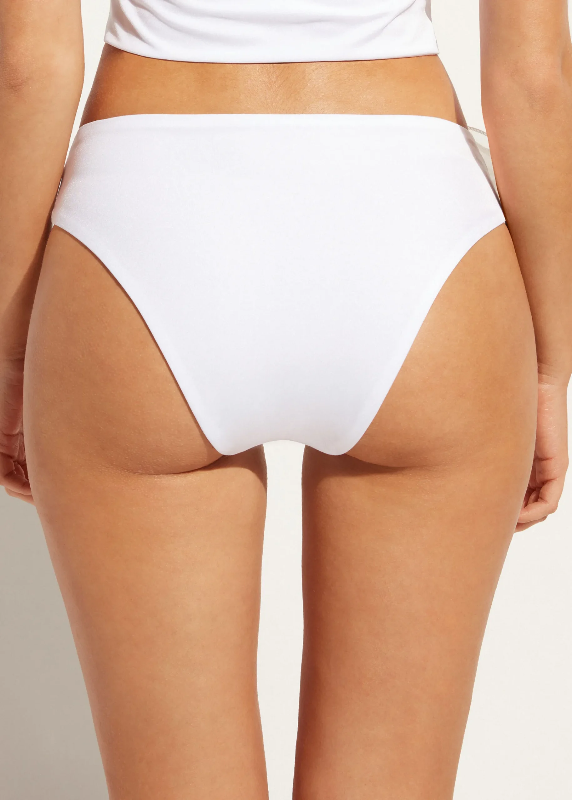 Bikini^Calzedonia High-Waisted Bikini Bottoms Bora Bora 704C - Shiny White