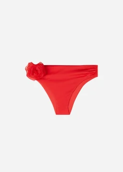 Bikini^Calzedonia High-Waisted Bikini Bottoms Bora Bora 703C - Shiny Red
