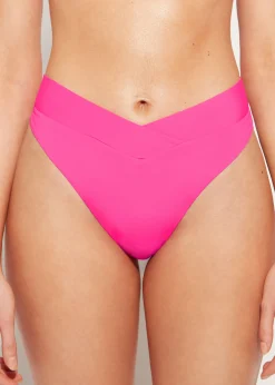 Bikini^Calzedonia High-Waisted V-Cut Bikini Bottoms Indonesia 614C - Bright Pink