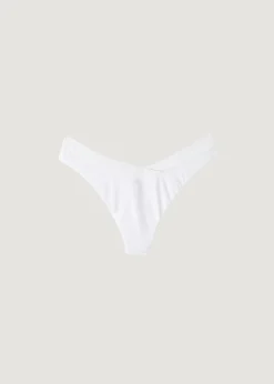 Bikini^Calzedonia High-Waisted V-Cut Bikini Bottoms Indonesia 01 - White