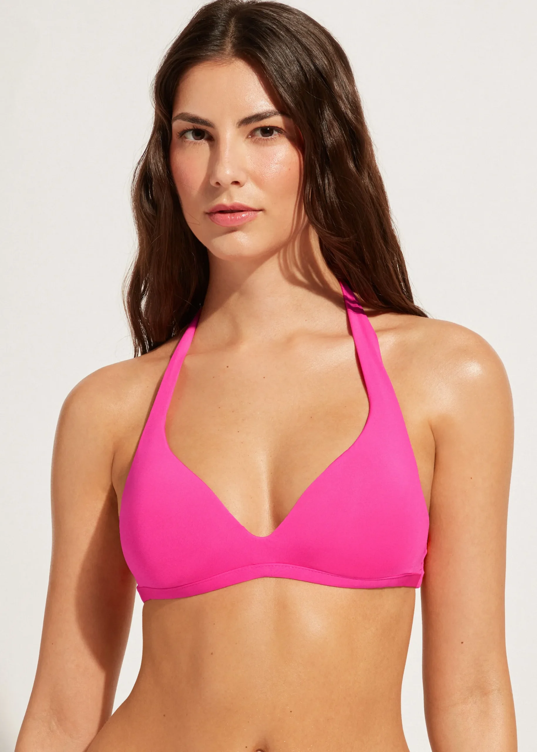 Bikini^Calzedonia Indonesia Soft Padded Triangle Bikini Top 614C - Bright Pink