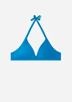 Bikini^Calzedonia Indonesia Soft Padded Triangle Bikini Top 681C - Electric Blue