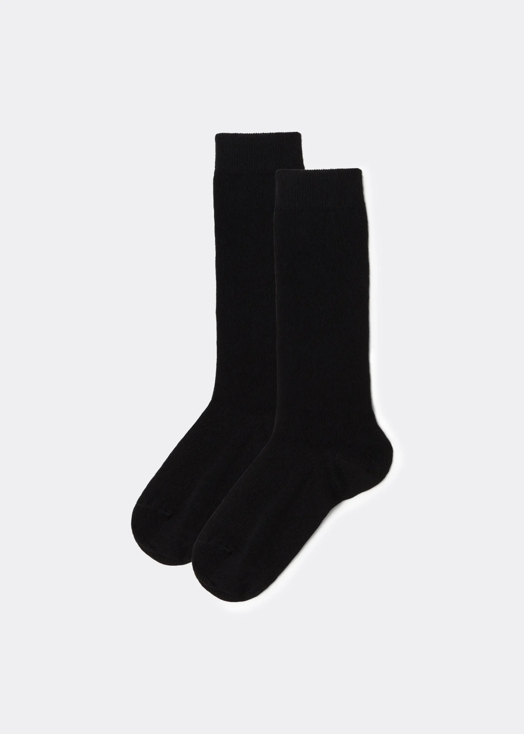 Long Socks^Calzedonia Kids' Breathable Cotton Long Socks 019 - Black