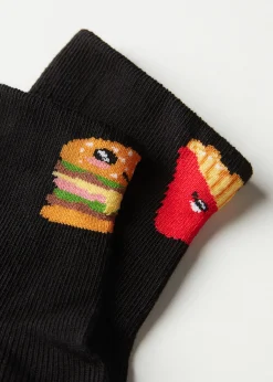 Short Socks^Calzedonia Kids' Food Pattern Short Socks 9748 - Black Couple