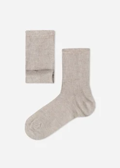 Short Socks^Calzedonia Kids' Short Socks With Cashmere 904 - Natural Sand Blend