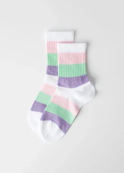 Short Socks^Calzedonia Kids' Striped Short Socks 9647 - White Blocks