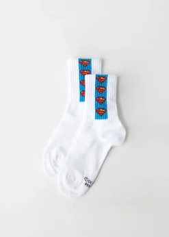 Short Socks^Calzedonia Kids' Superman Short Socks 9707 - White Stripe Superman