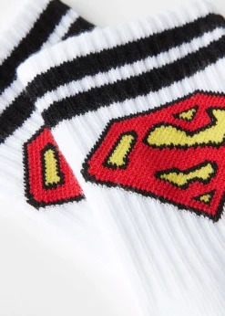 Short Socks^Calzedonia Kids' Superman Short Socks 9706 - White Superman Logo