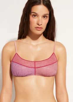 Bikini^Calzedonia Lame Brassiere Bikini Top Lisbona 692C - Patchwork Pink