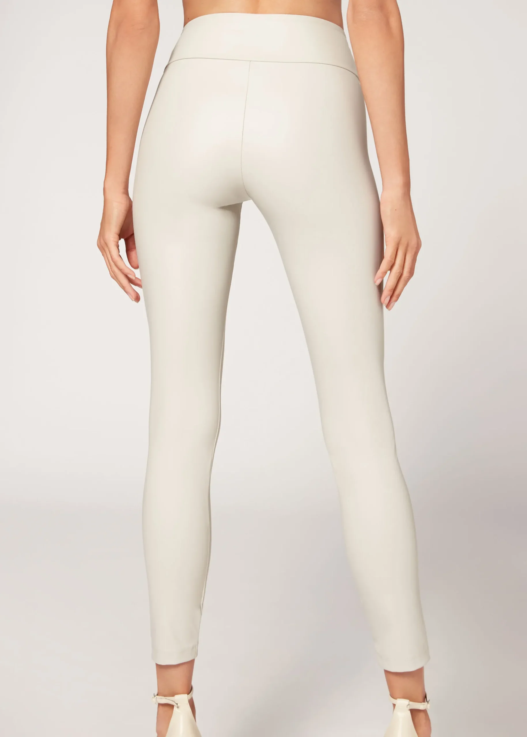 Leggings^Calzedonia Leather Effect Leggings 569C - Ice Blue