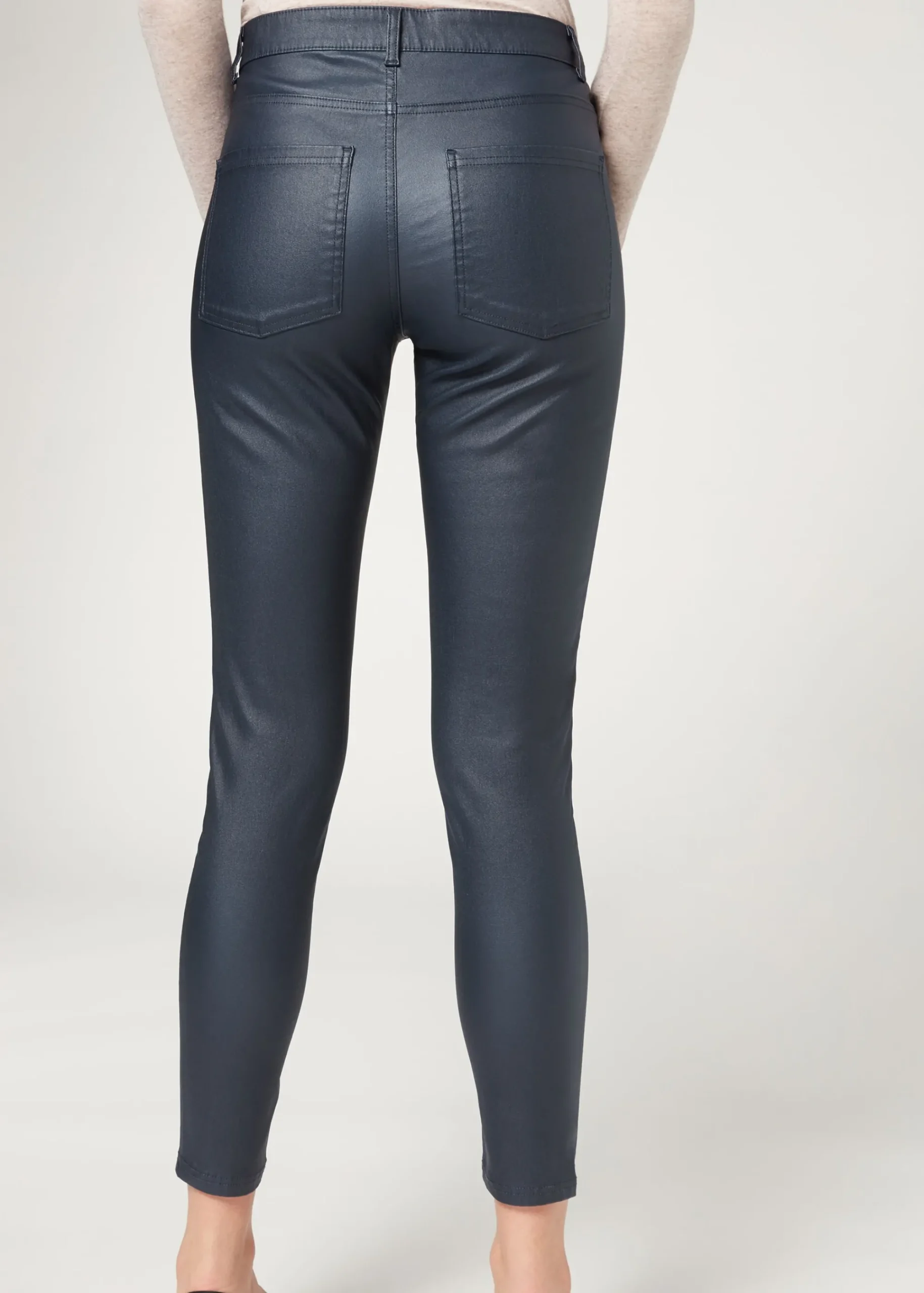Trousers^Calzedonia Leather Effect Skinny Leggings 3655 - Navy Blue