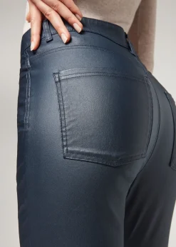 Trousers^Calzedonia Leather Effect Skinny Leggings 3655 - Navy Blue
