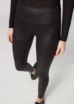 Leggings^Calzedonia Leather Effect Total Shaper Leggings 019 - Black