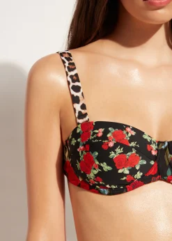 Bikini^Calzedonia Lightly Padded Bandeau Bikini Top Nizza 685C - Pink Animal Print