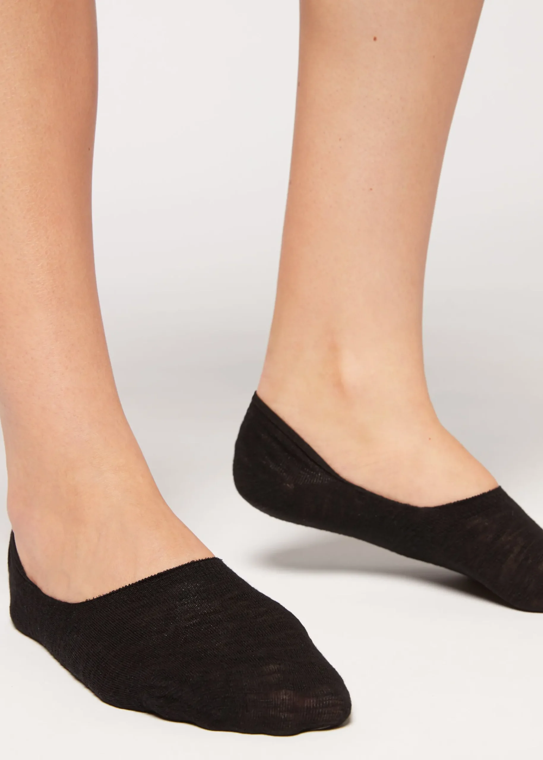 Invisible^Calzedonia Linen And Viscose Invisible Socks 9198 - Black
