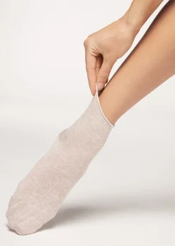 Short Socks^Calzedonia Linen And Viscose Short Socks 9199 - Natural