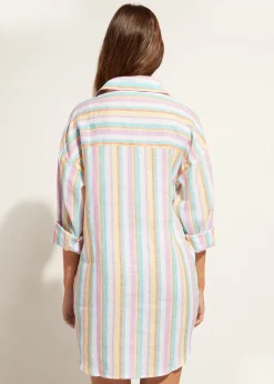 Beachwear^Calzedonia Linen Shirt 673C - Multicoloured Stripes