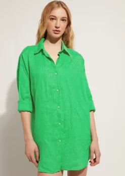 Beachwear^Calzedonia Linen Shirt 615C - Shiny Green